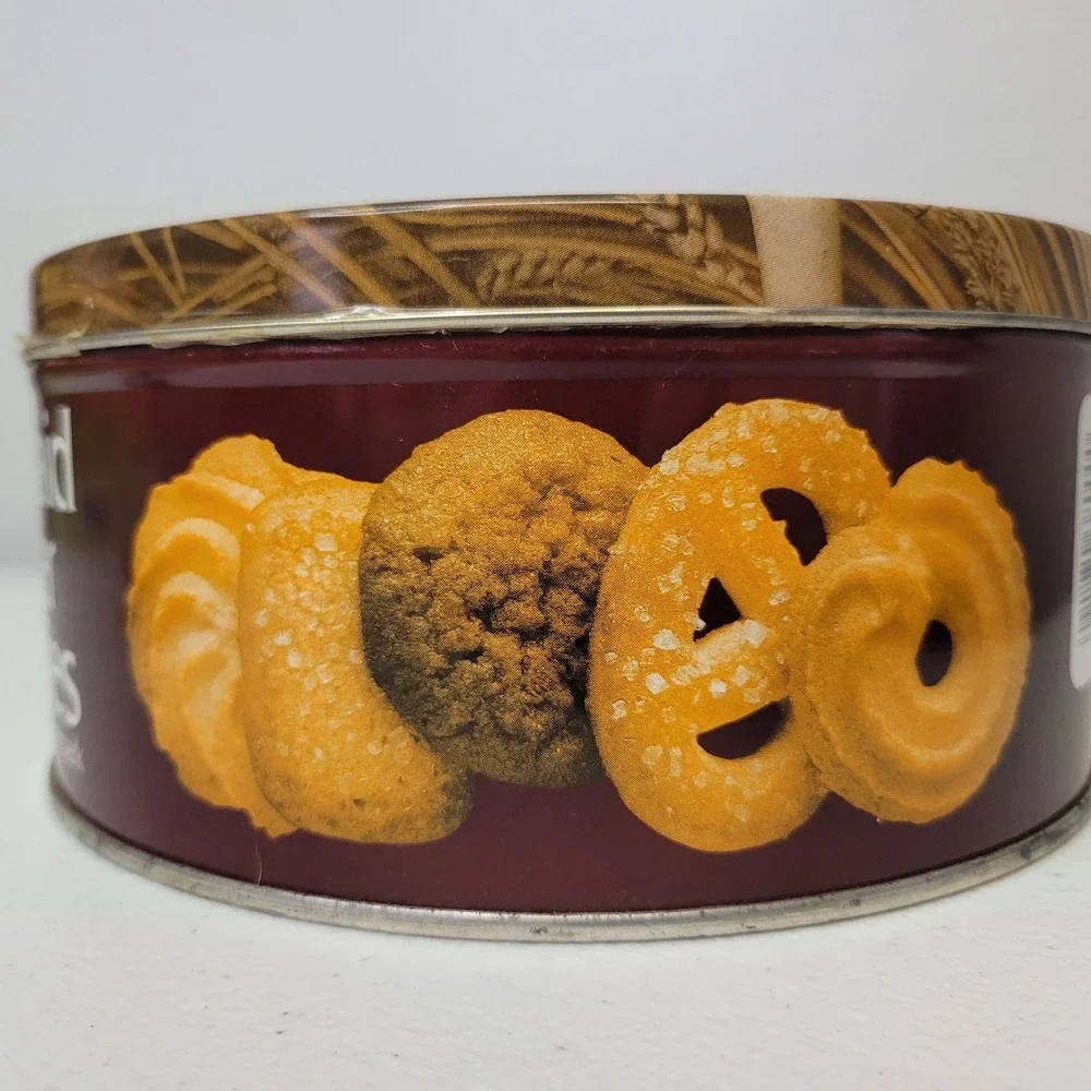 Mermaid Butter Cookies Denmark Vintage Empty Round‎ Tin 16 oz 1 lb